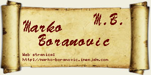 Marko Boranović vizit kartica